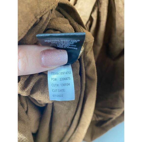 TORRID DRESS 5X BROWN FAUX SUEDE SHIRTDRESS MINI SHORT LONG SLEEVE BUTTON DOWN - Picture 8 of 8